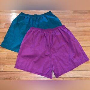Lot 2 Vintage Land’s End Boxers Sleep Boxer Shorts Cotton Poly Women’s XL 18-20